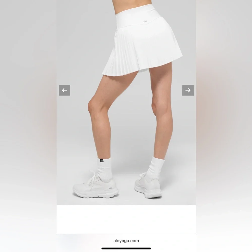 ALO Yoga Grand Slam Tennis Skirt in White